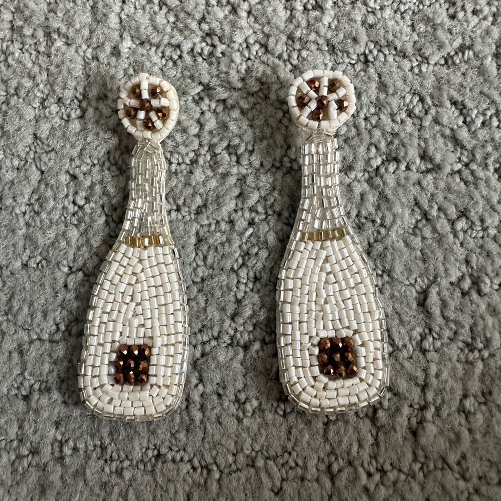 Champagne beaded earrings